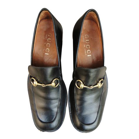 gucci loafers slip on ebay|Gucci Loafers Men's Black Leather Dress Shoes Slip.